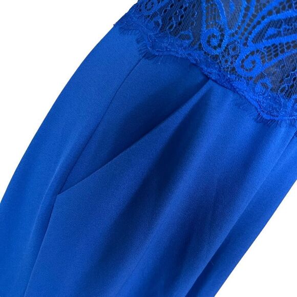 Bebe Desiree Hook & Eye Cobalt Blue Jumpsuit - Picture 5 of 15